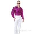 Volwassen roze zebraprint Disco -shirt